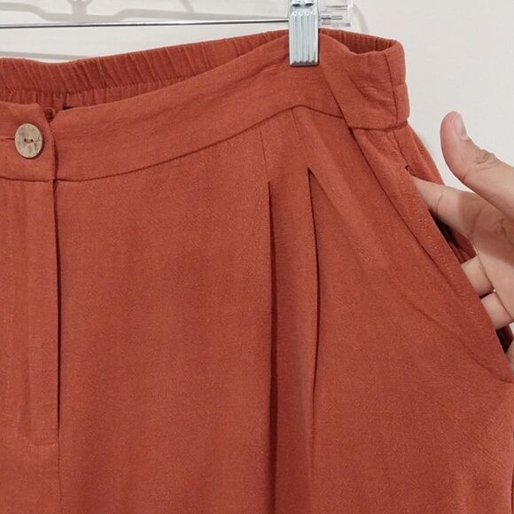 PrettyGarden Pant Blazer Vest Set Size XL Linen Blend High Waisted Wide Leg Chic - Picture 10 of 16